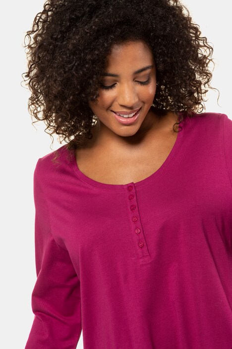 Basic Shirt, Knopfleiste, regular, Langarm