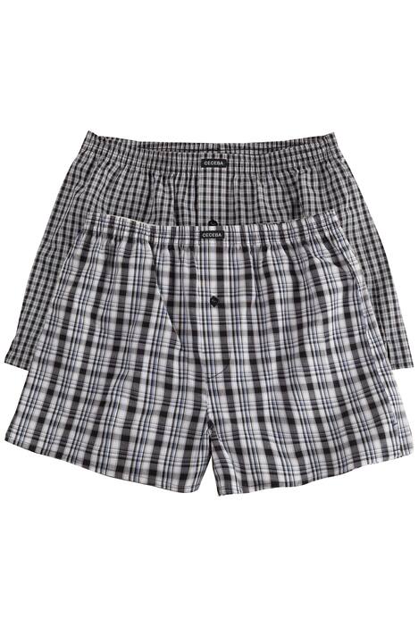 Boxer Shorts, Pack of 2, Check Patterns, Pure Cotton, Elasticated Waist