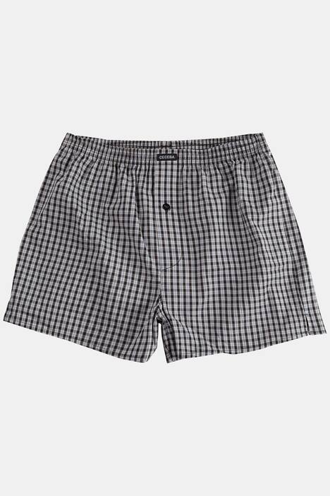 Boxer Shorts, Pack of 2, Check Patterns, Pure Cotton, Elasticated Waist