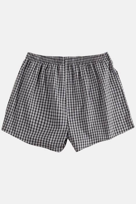 Boxer Shorts, Pack of 2, Check Patterns, Pure Cotton, Elasticated Waist