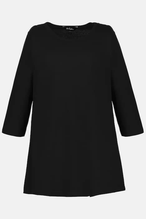 Swing Time Round Neck A-line 3/4 Sleeve Knit Tunic