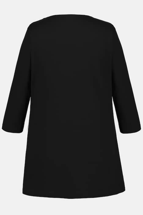 Swing Time Round Neck A-line 3/4 Sleeve Knit Tunic