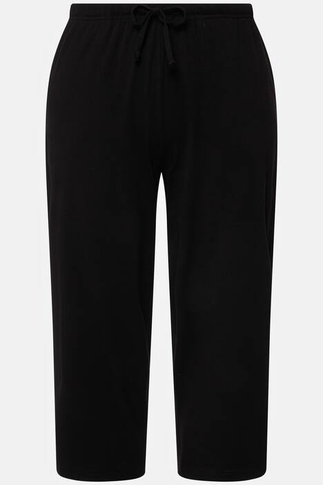 Stretch Knit Drawstring Elastic Waist Cropped Pants