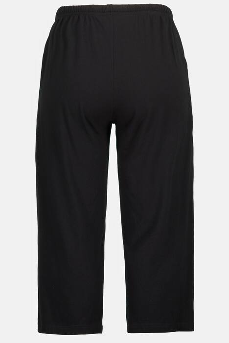 Stretch Knit Drawstring Elastic Waist Cropped Pants