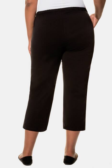 Stretch Knit Drawstring Elastic Waist Cropped Pants