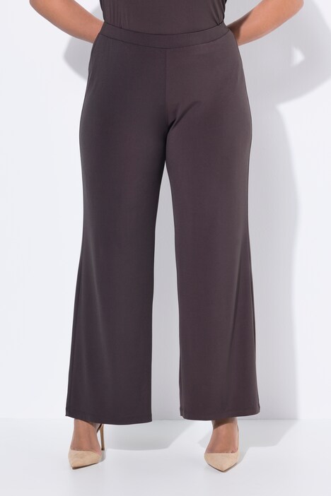 Jersey broek, wijde pijpen, elastische tailleband, tot maat 66/68