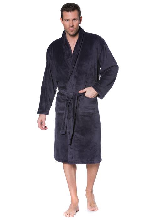 Bademantel, Mikrofaser, Bindegürtel, bis 8XL