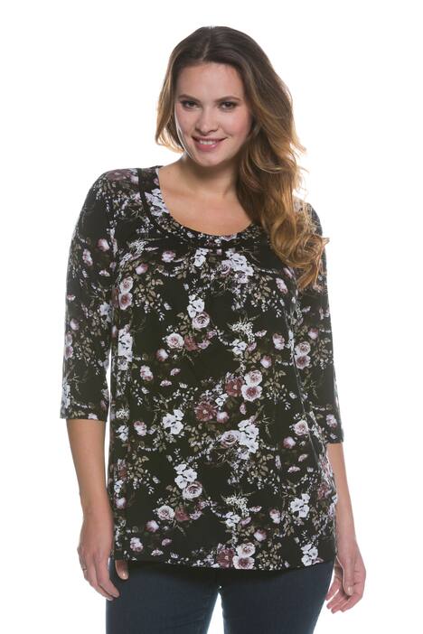 Vintage Floral Print Knit Top
