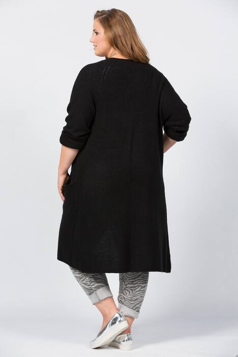 Strickjacke, lange, offene Form, Taschen, langarm, weiche Qualität