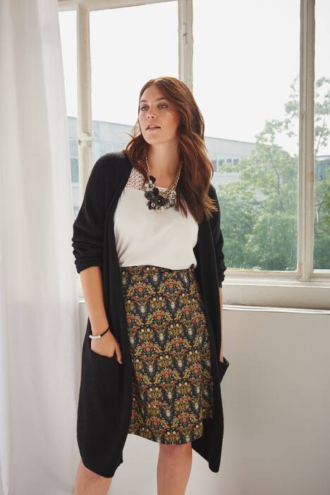 Strickjacke, lange, offene Form, Taschen, langarm, weiche Qualität