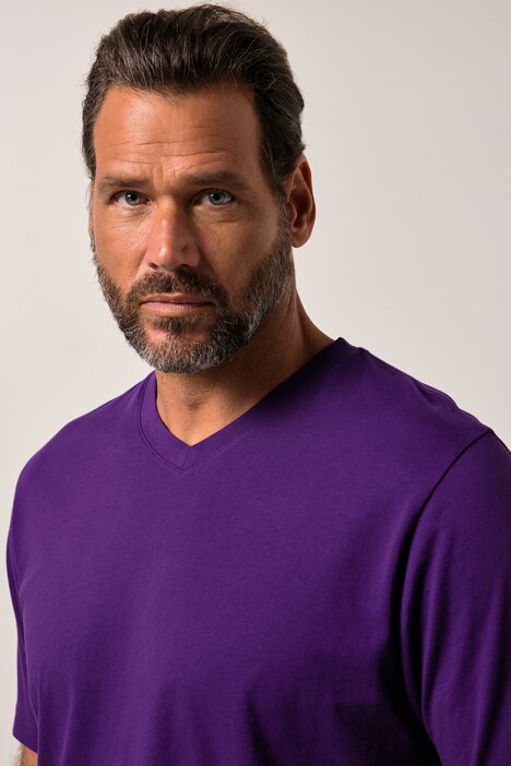 T-Shirt, Basic, V-Ausschnitt, bis 8XL