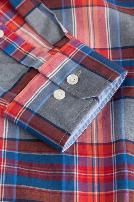 Karohemd Eishockey, Modern Fit, Buttondown-Kragen, Brusttasche