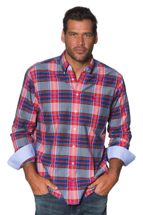 Karohemd Eishockey, Modern Fit, Buttondown-Kragen, Brusttasche
