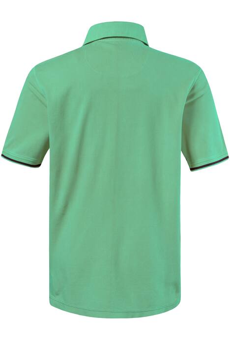 Poloshirt mit geblümtem Unterkragen, Stickerei auf der Brust, Colornähten