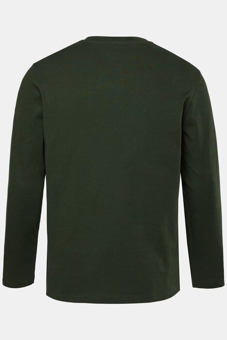 T-shirt Henley JP 1880, manches longues et patte de boutonnage, collection Basic - jusqu'au 8 XL