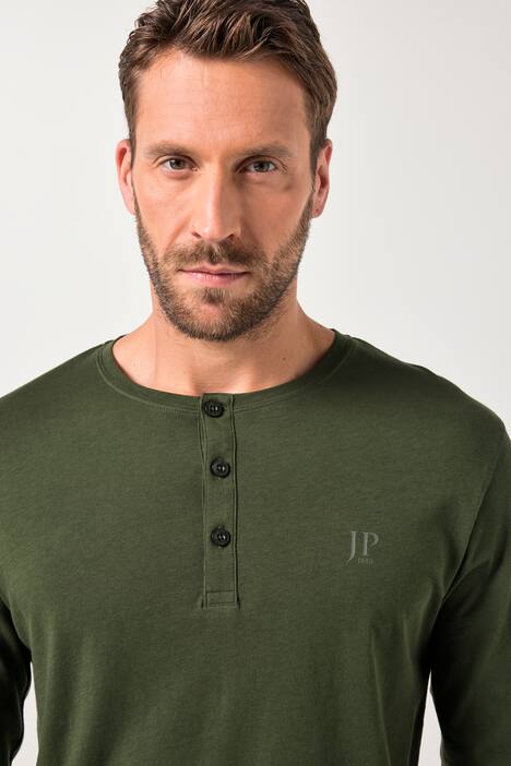 JP1880 Henley, Basic, Shirt, Langarm, Knopfleiste, bis 8XL