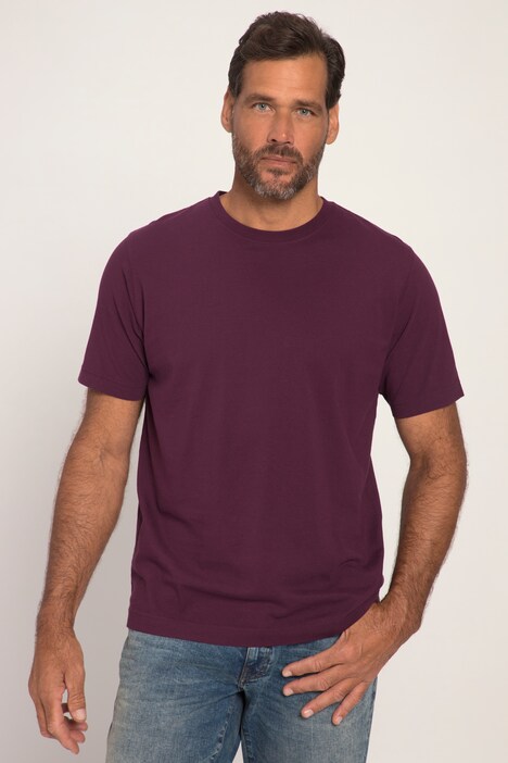 T-shirt, basic, ronde hals, gekamd katoen, tot 8XL