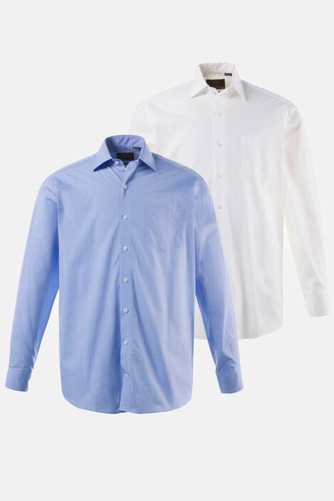 Businesshemden, 2er-Pack, Kentkragen, Comfort Fit