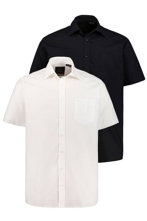2 Pack Short Sleeve Shirts - Blue White Comfort fit