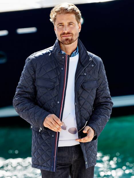 Diamond Quilted Snap Detail Lined Jacket