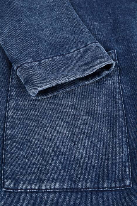 Denim Look Sweatshirt Jacket