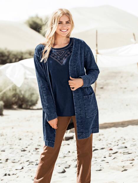 Denim Look Sweatshirt Jacket