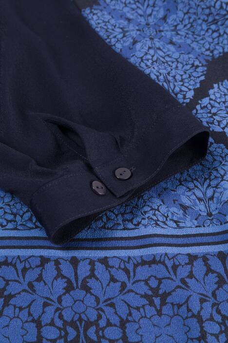 Mixed Pattern Border Print Blouse