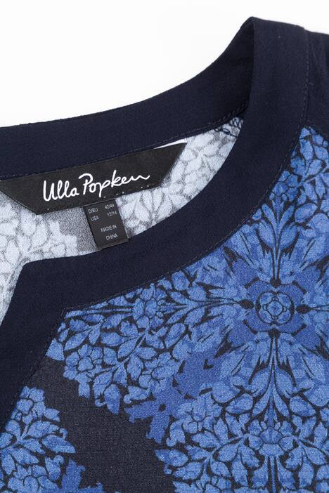Mixed Pattern Border Print Blouse