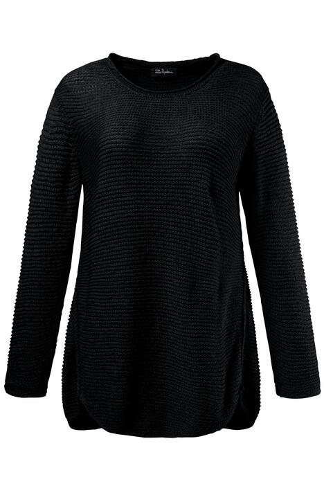 Pullover, schräge Seitennaht, Bändchengarn