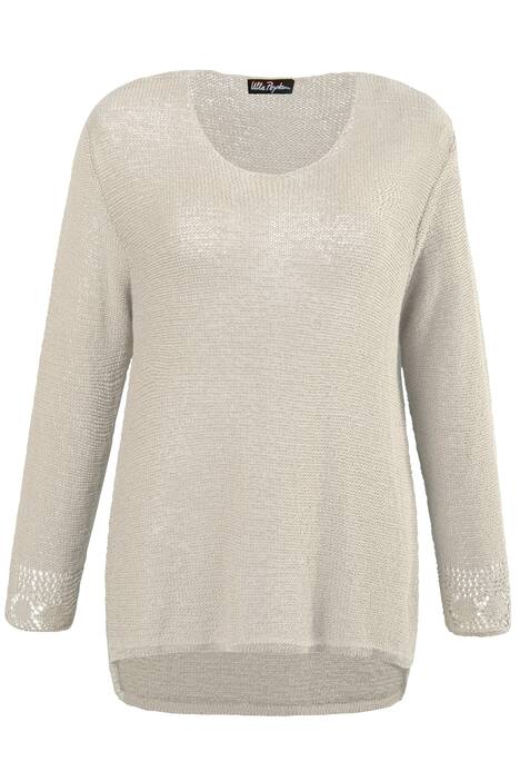 Pullover, Ajourmuster, leicht transparent, Bändchengarn