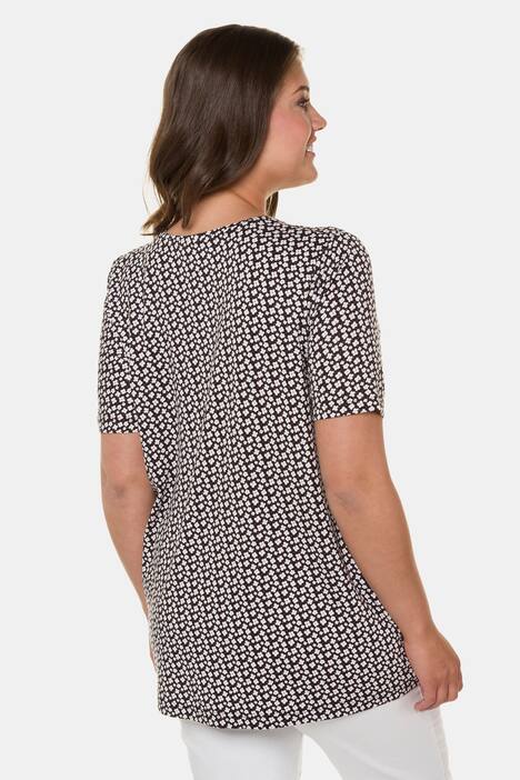 Shirt, Blütenmuster, Raffung, A-Linie