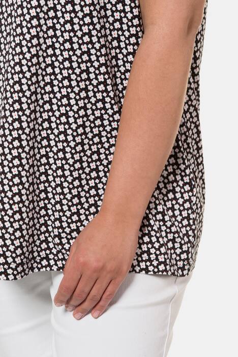 Shirt, Blütenmuster, Raffung, A-Linie