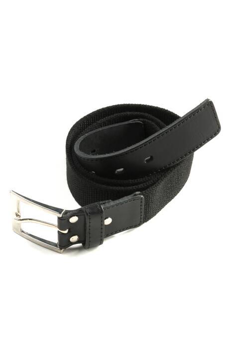 Stretch Fabric Adjustable Leather Metal Closure Belt
