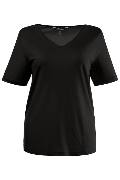T-Shirt, V-Ausschnitt, Slim, kürzere Form, Öko-Tex 100