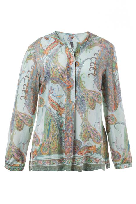 Colorful Pastel Paisley Print Blouse