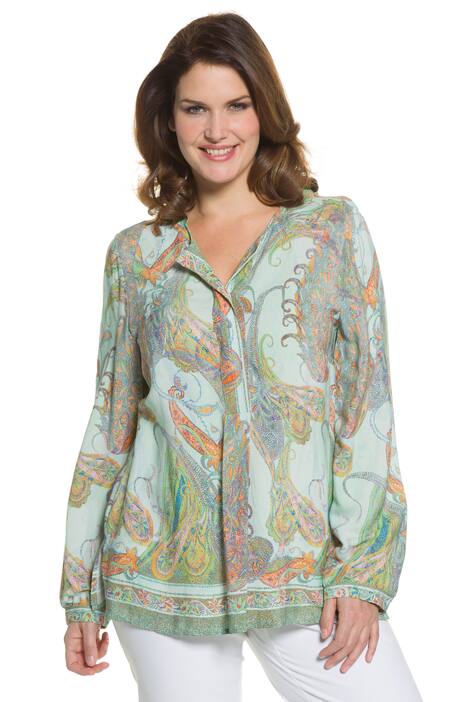 Colorful Pastel Paisley Print Blouse