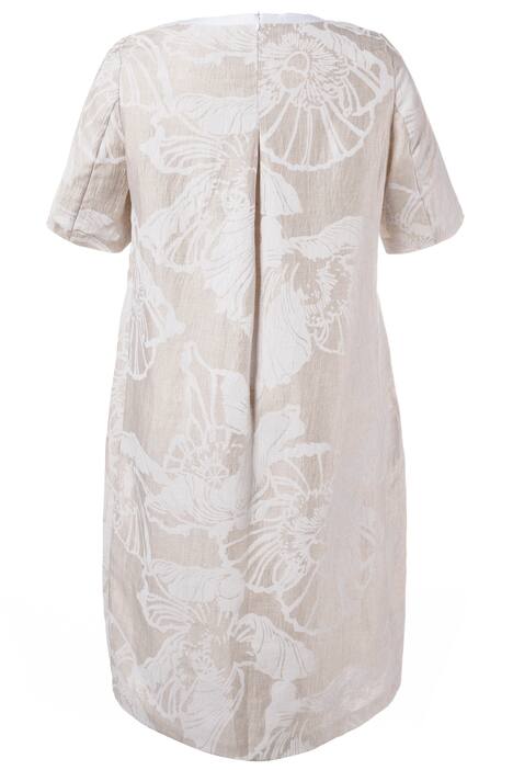 Linen Blend Crinkle Print Dress