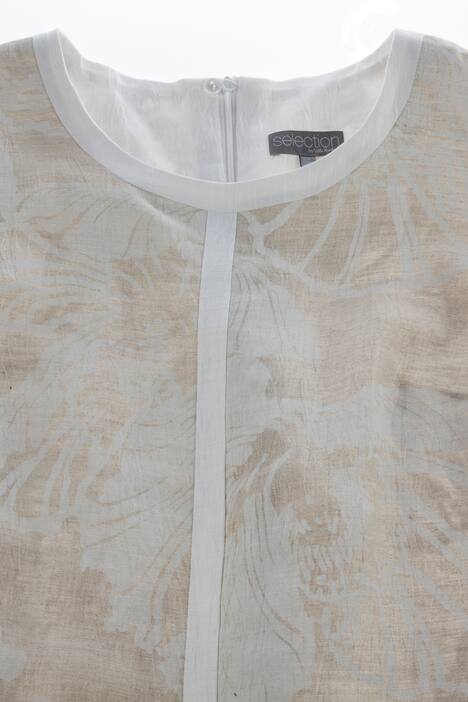 Linen Blend Crinkle Print Dress