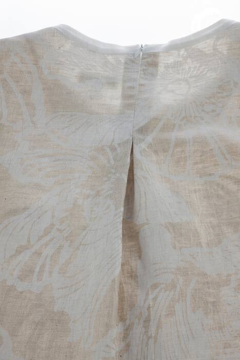 Linen Blend Crinkle Print Dress
