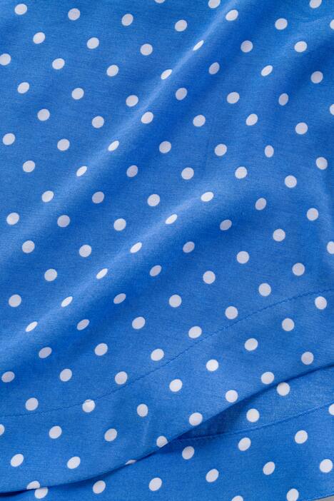 V-Neck Roll Sleeve Dot Three Quarter Sleeve Cupro Blouse