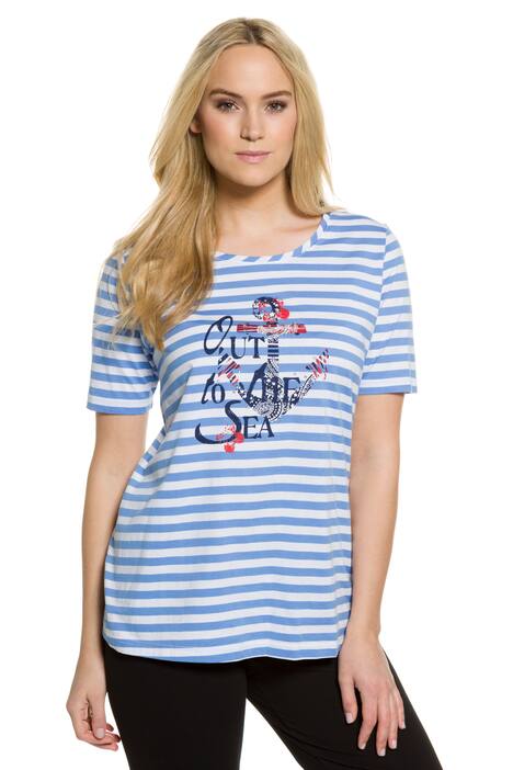 Ringelshirt, Ankermotiv, Schriftzug, 100 % Baumwolle
