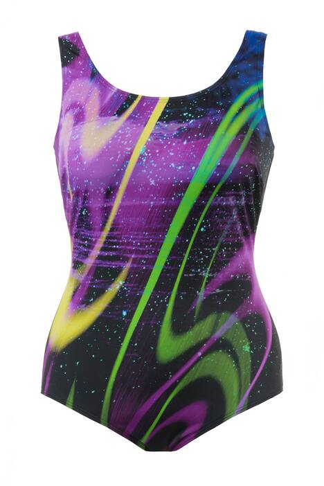 Swirl Space Print Swimsuit