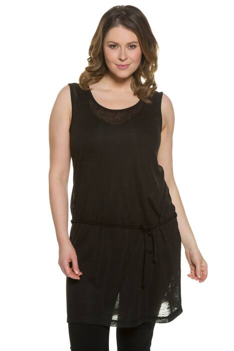 Jerseykleid, Leinenoptik, Kordel-Gürtel