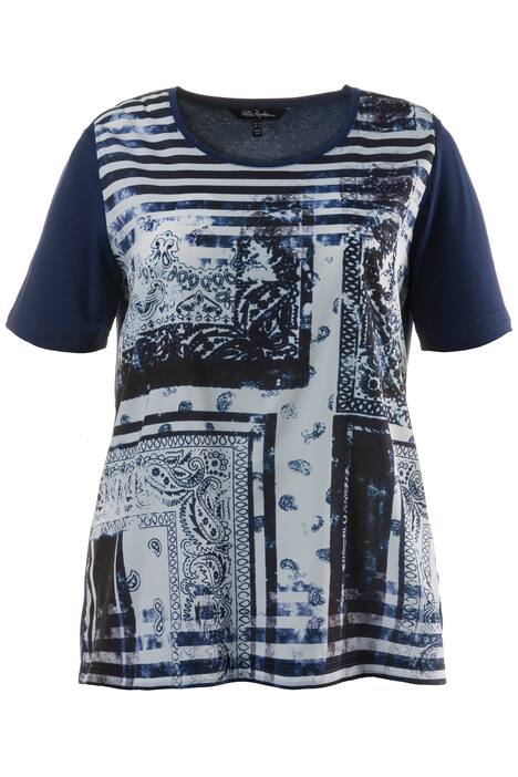 Classic Graphic Design Round Neck Short Sleeve Knit Top