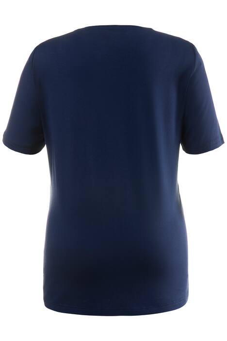 Classic Graphic Design Round Neck Short Sleeve Knit Top
