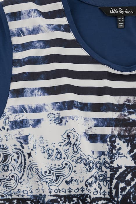 Classic Graphic Design Round Neck Short Sleeve Knit Top