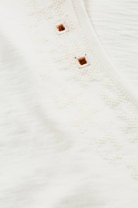Mirror Embroidery V-Neck Short Sleeve Knit Top