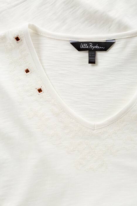 Mirror Embroidery V-Neck Short Sleeve Knit Top