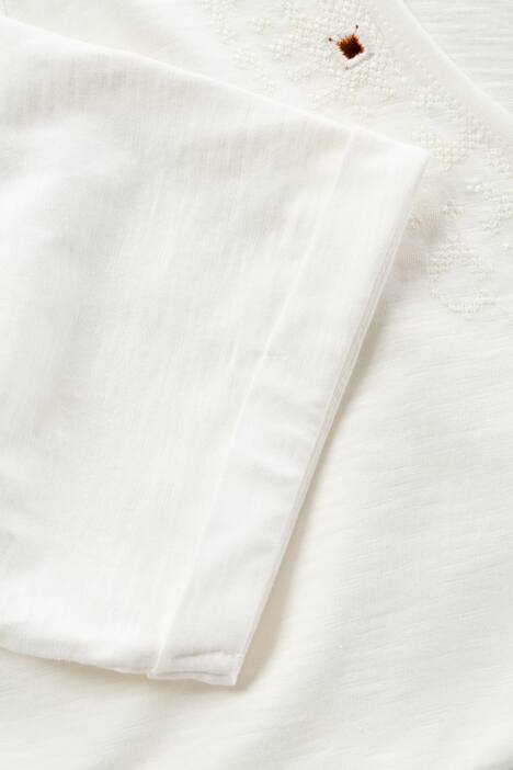 Mirror Embroidery V-Neck Short Sleeve Knit Top