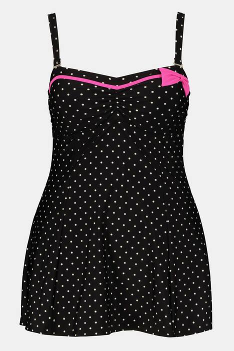 Polka Trim Skirted Swimsuit